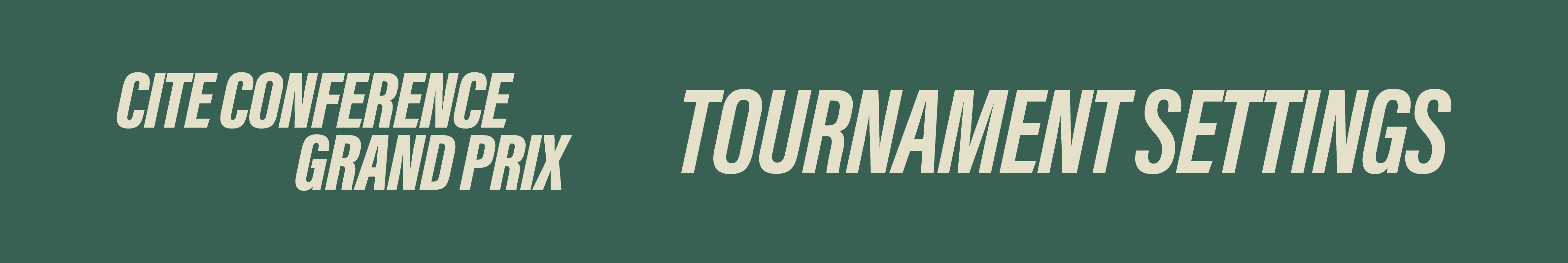 Tournament Settings